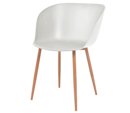 vidaXL Valgomojo kėdės, 4 vnt., baltos spalvos, plastikas
