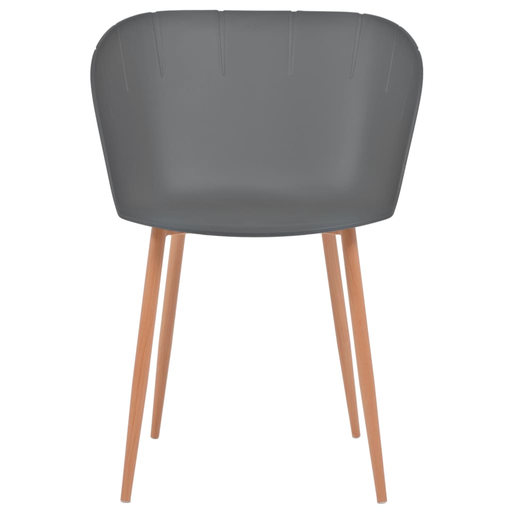 VidaXL Valgomojo kėdės, 2vnt., pilkos spalvos, plastikas