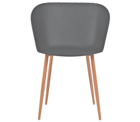 VidaXL Valgomojo kėdės, 2vnt., pilkos spalvos, plastikas