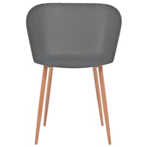 VidaXL Valgomojo kėdės, 2vnt., pilkos spalvos, plastikas