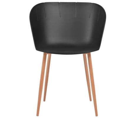 vidaXL Valgomojo kėdės, 2 vnt., juodos spalvos, plastikas