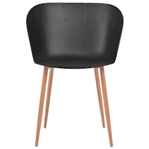 vidaXL Valgomojo kėdės, 4 vnt., juodos spalvos, plastikas