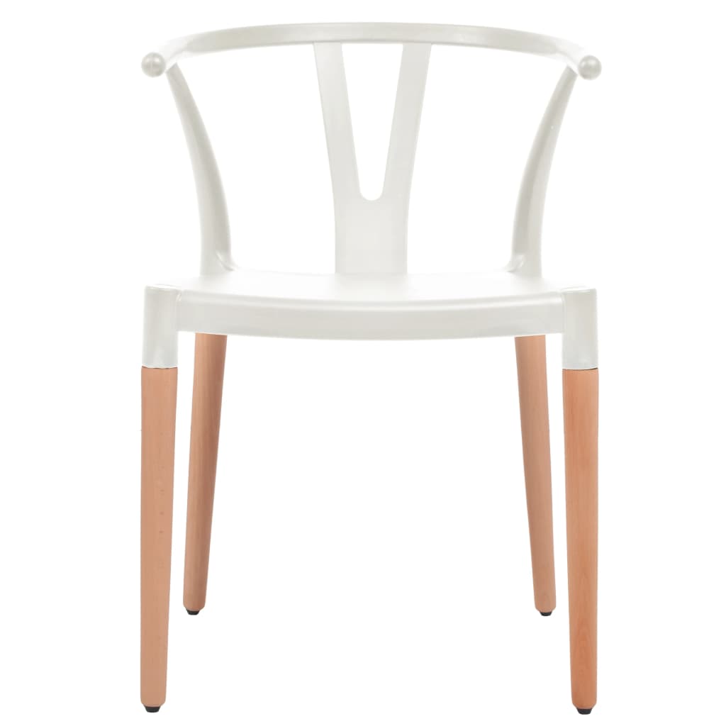 vidaXL Dining Chairs 2 pcs White Plastic