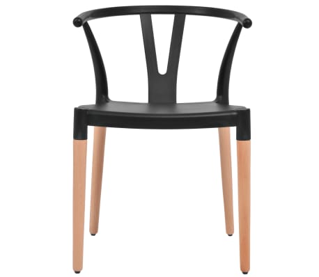 vidaXL Cadeiras de jantar 4 pcs plástico preto
