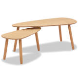 vidaXL Beistelltisch Set 2 Stk. Massives Kiefernholz Braun