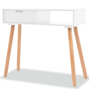 vidaXL konsoollaud toekast m&auml;nnipuidust 80 x 30 x 72 cm, valge