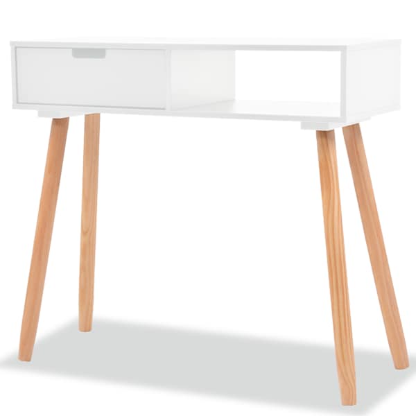 vidaXL konsoollaud toekast m&auml;nnipuidust 80 x 30 x 72 cm, valge