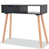 vidaXL Console Table Solid Pinewood 80x30x72 cm Black