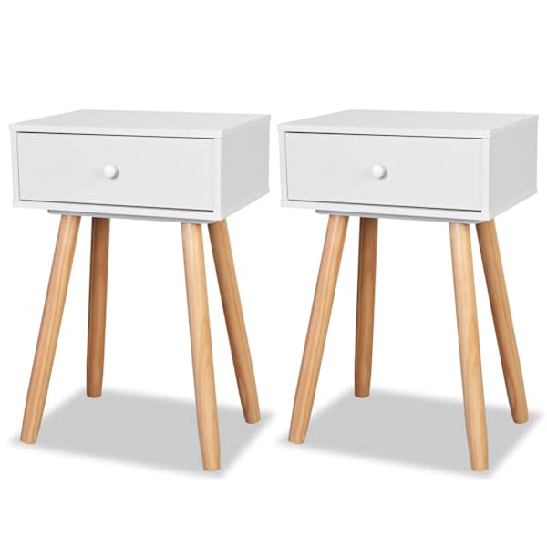 vidaXL &ouml;&ouml;kapid 2 tk, m&auml;nnipuidust, 40 x 30 x 61 cm, valge