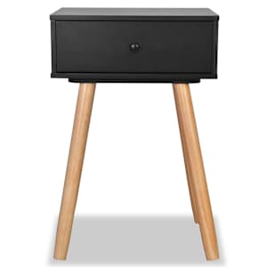 Noční stolky 2 ks masivní borové dřevo 40 x 30 x 61 cm černé - obrázek 4