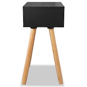 Noční stolky 2 ks masivní borové dřevo 40 x 30 x 61 cm černé - obrázek 6
