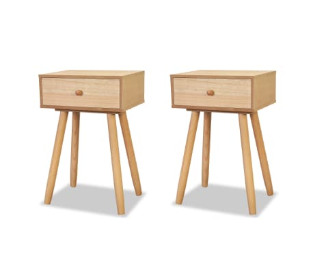 vidaXL Side Tables 2 pcs Solid Pinewood 15.7"x11.8"x24" Brown-picture