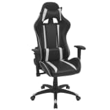 vidaXL Scaun birou rabatabil cu design racing, piele artificială, alb