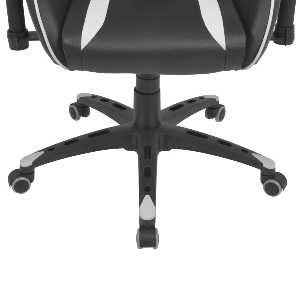 Fehér dönthető háttámlás versenyautó ülés alakú irodai szék 