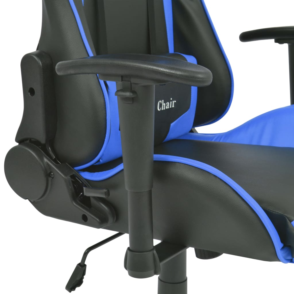 Kék dönthető versenyautó ülés alakú műbőr irodai szék 