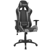 vidaXL Silla de escritorio reclinable Racing de cuero artificial gris