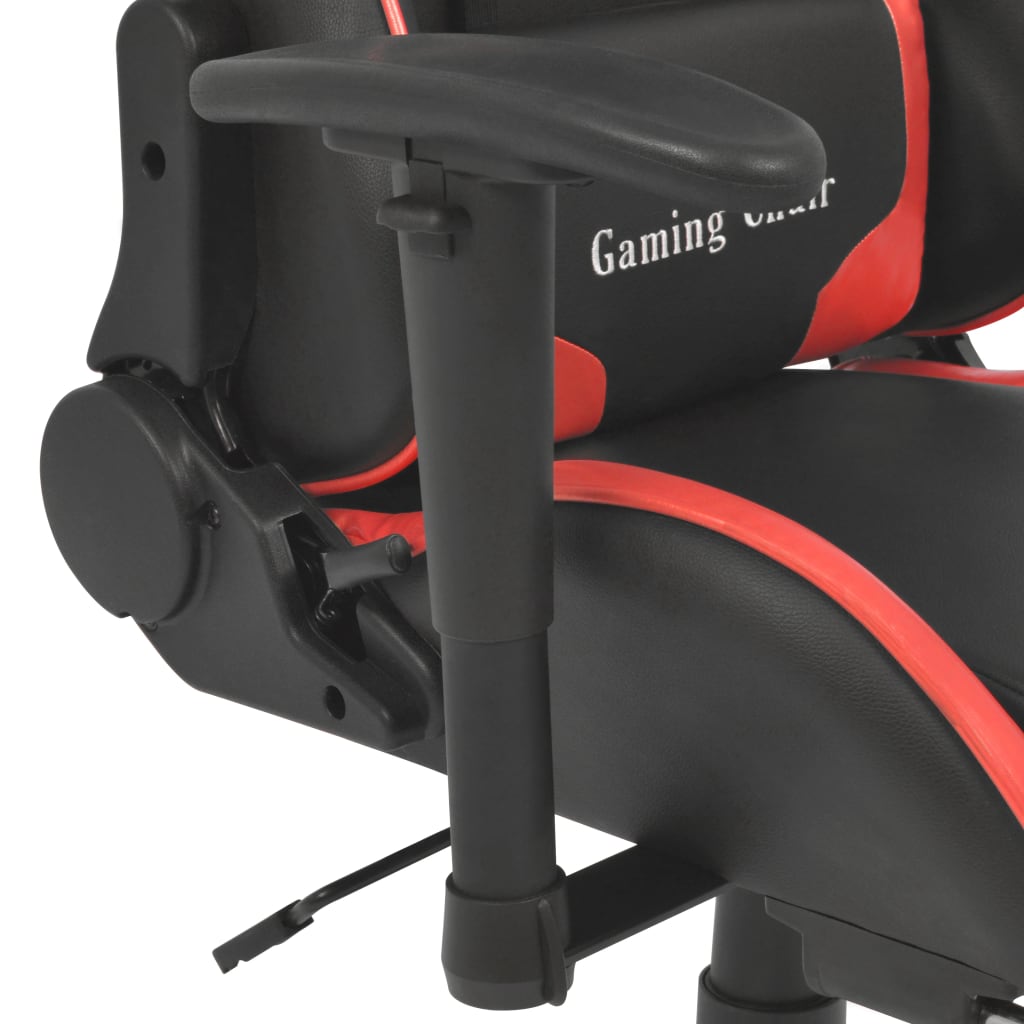 Piros dönthető versenyautó ülés alakú irodai szék lábtartóval 