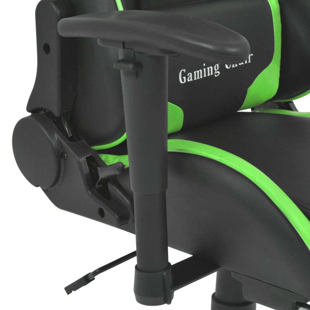 Podesiva igraća uredska stolica s osloncem za noge zelena