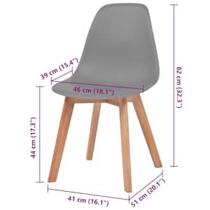 Jídelní židle 2 ks šedé plast - obrázek 6