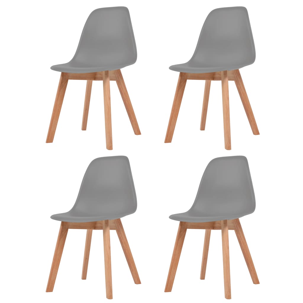 vidaXL Ruokapöydän tuolit 4 kpl harmaa muovi