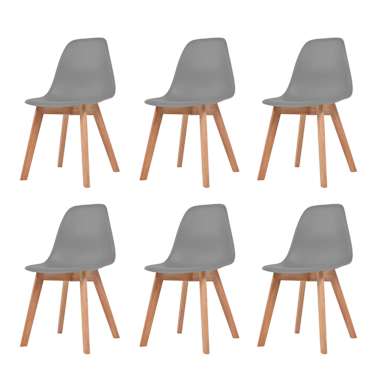 Vidaxl Esszimmerstuhle 6 Stuck Grau Gunstig Kaufen Vidaxl De