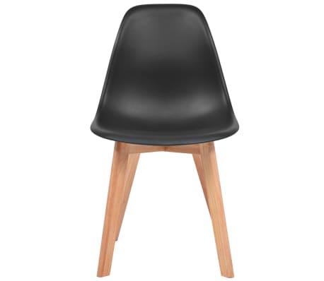 vidaXL Valgomojo kėdės, 6vnt., juodos spalvos, plastikas