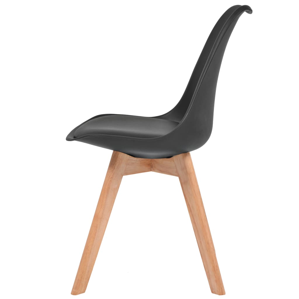 Valgomojo kėdės, 4vnt., juodos spalvos, dirbtinė oda | Stepinfit