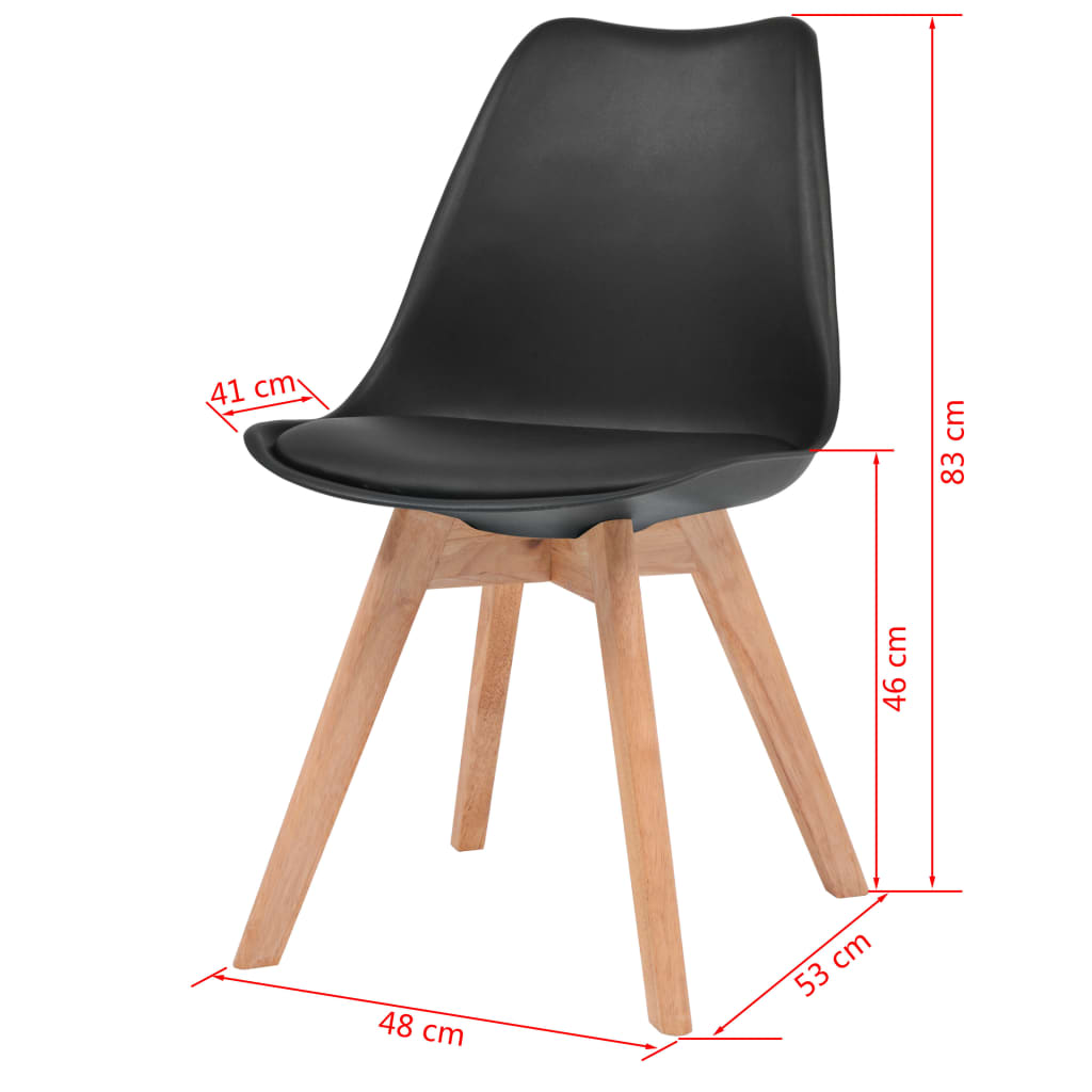 Valgomojo kėdės, 4vnt., juodos spalvos, dirbtinė oda | Stepinfit