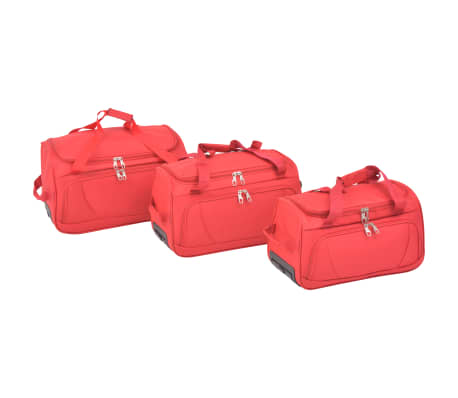 vidaXL Juego de 3 maletas rojas