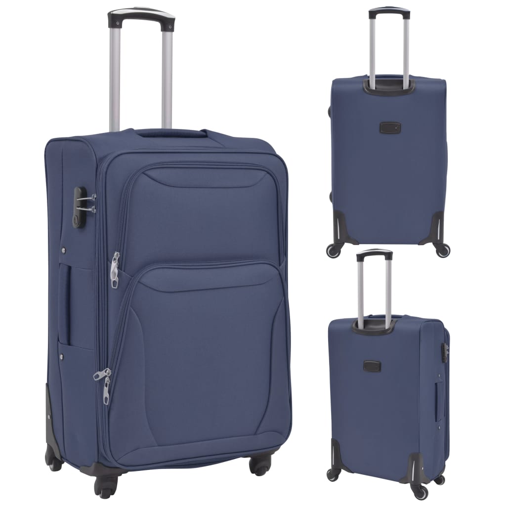 vidaXL Set de trolere din material textil, 3 buc, bleumarin