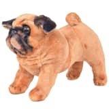 vidaXL Carlino di Peluche Giocattolo Marrone Chiaro XXL