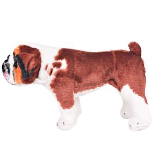 vidaXL Standing Plush Toy Bulldog White and Brown XXL