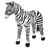 vidaXL Stojaca plyšová zebra, čierno-biela, XXL