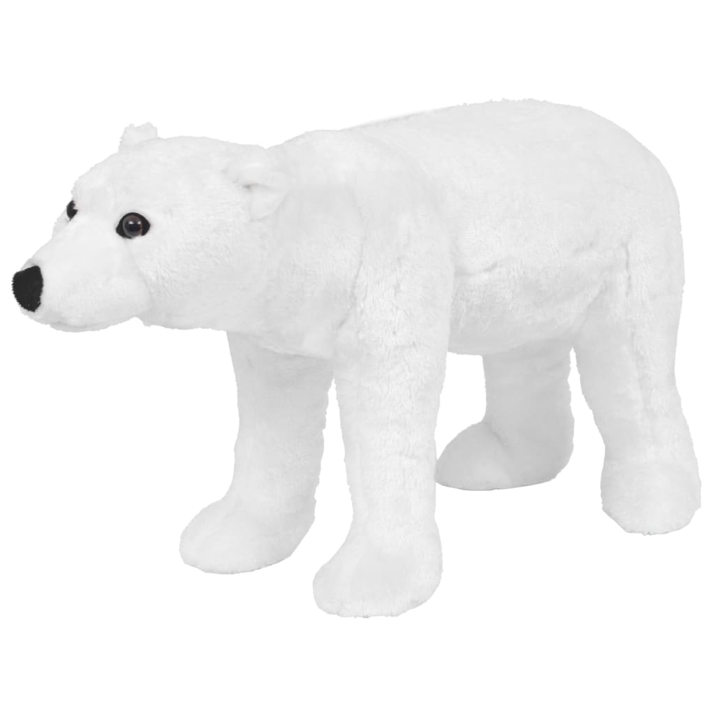 vidaXL Urs polar din pluș de jucărie în picioare, alb, XXL alb