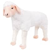 vidaXL Oveja de peluche de pie color blanco XXL