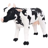 vidaXL Mucca di Peluche Giocattolo Nera e Bianca XXL
