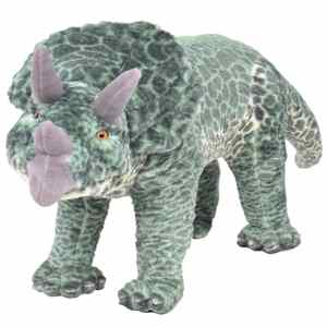 vidaXL seisev triceratops, pl&uuml;&uuml;s, roheline XXL