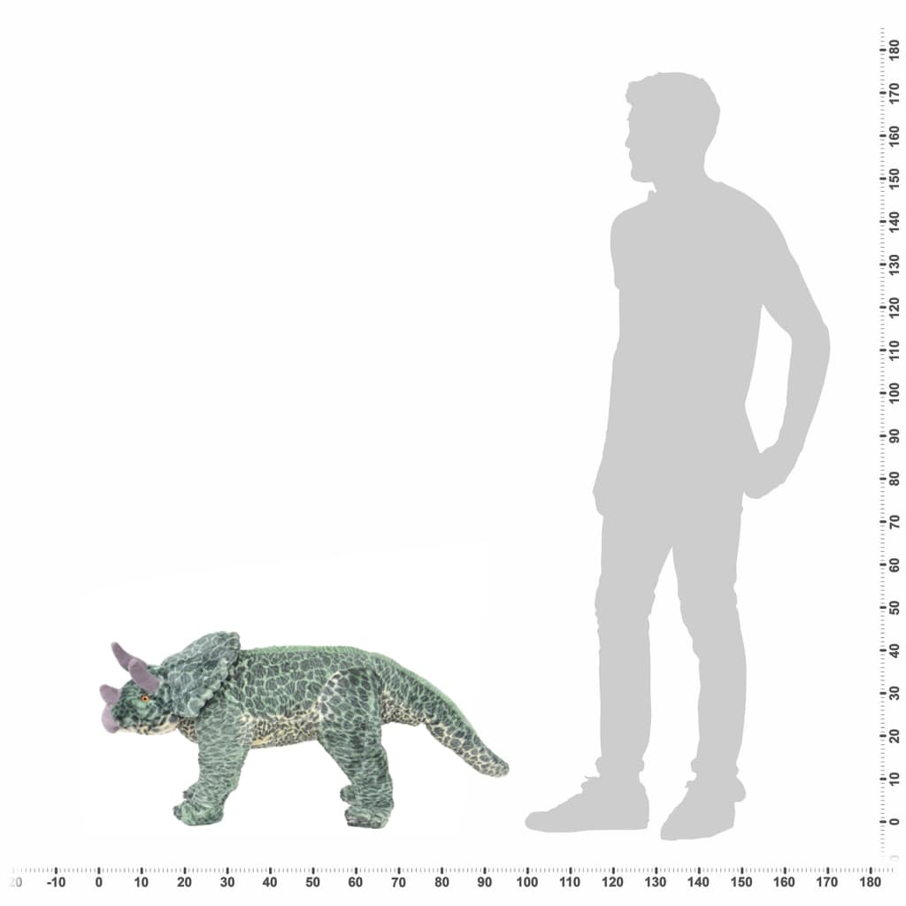  Stojaca plyšová hračka dinosaurus Triceratops zelený XXL