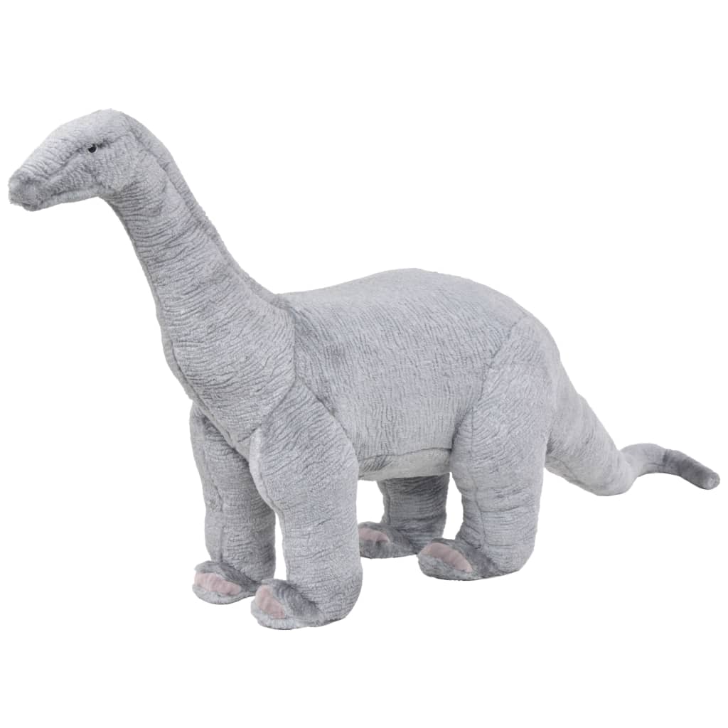12: vidaXL stående tøjdyr brachiosaurus plysstof XXL grå