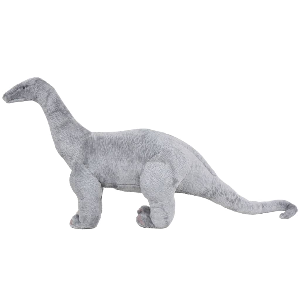 vidaXL Jucărie de pluș verticală dinozaur Brachiosaurus, gri XXL