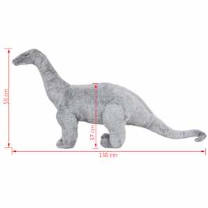 Stojící plyšová hračka dinosaurus brachiosaurus šedý XXL - obrázek 5