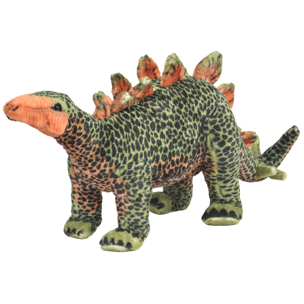 vidaXL Jucărie de pluș dinozaur Stegosaurus, verde și portocaliu XXL vidaXL