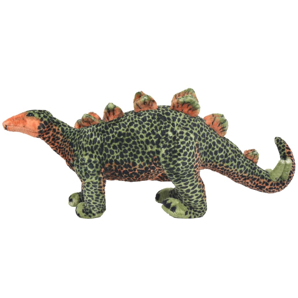 Vidaxl Jucarie De Plus Dinozaur Stegosaurus, Verde Si Portocaliu Xxl