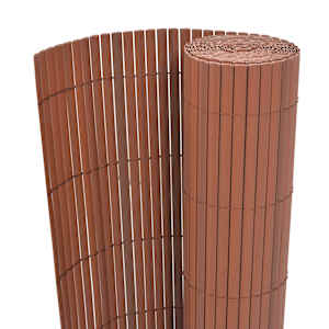 vidaXL kahepoolne piirdeaed, PVC 90 x 300 cm, pruun