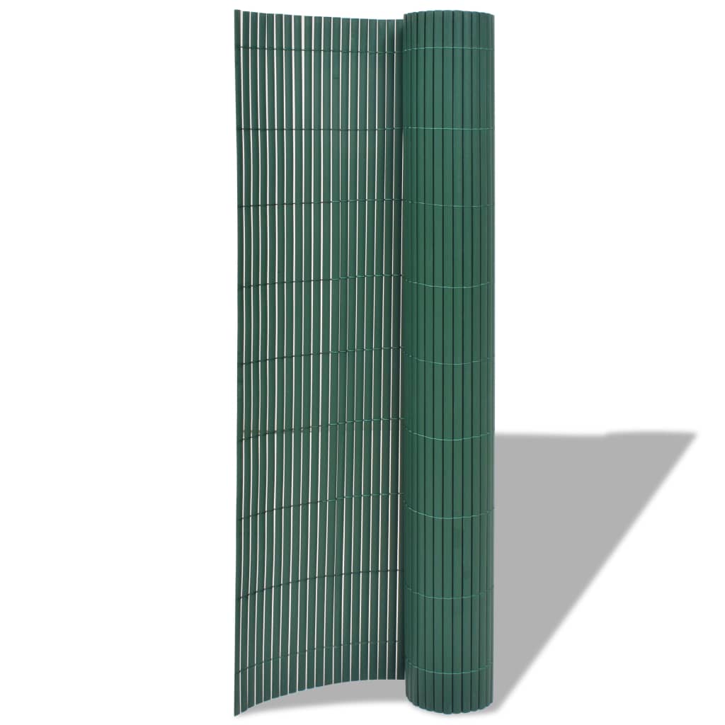 vidaXL Двустранна градинска ограда, PVC, 150x500 см, зелена