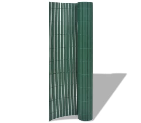 vidaXL Valla de jardín de doble cara PVC verde 150x500 cm