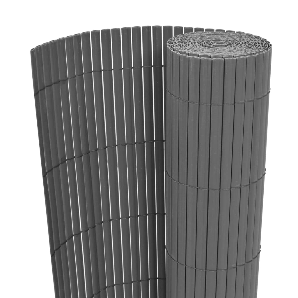 vidaXL Oboustranný zahradní plot PVC 150 x 500 cm šedý