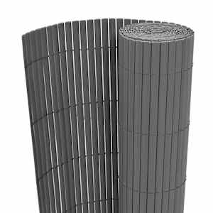 Oboustranný zahradní plot PVC 150 x 500 cm šedý - obrázek 1