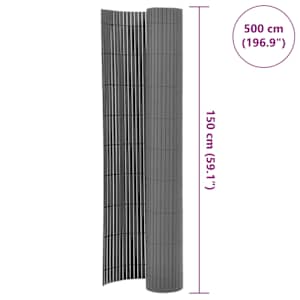 Oboustranný zahradní plot PVC 150 x 500 cm šedý - obrázek 6