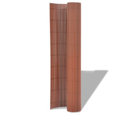 vidaXL Valla de jardín de doble cara PVC marrón 195x500 cm